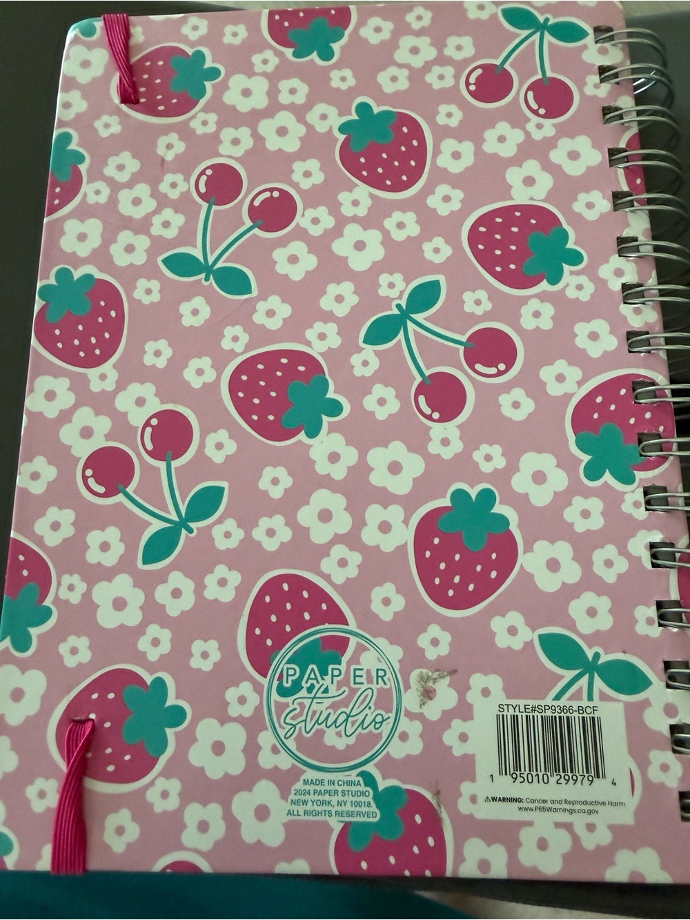 NWOT Strawberry & Flowers Journal